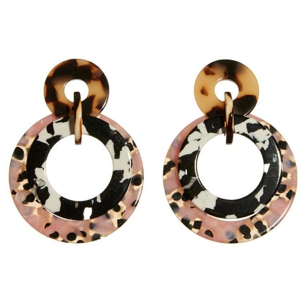 NWOT Lele Sadoughi Banded Triple Hoop Earrings Acrylic
